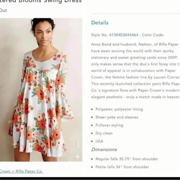 Paper crown (anthropologie) dress - Picture 7 of 7